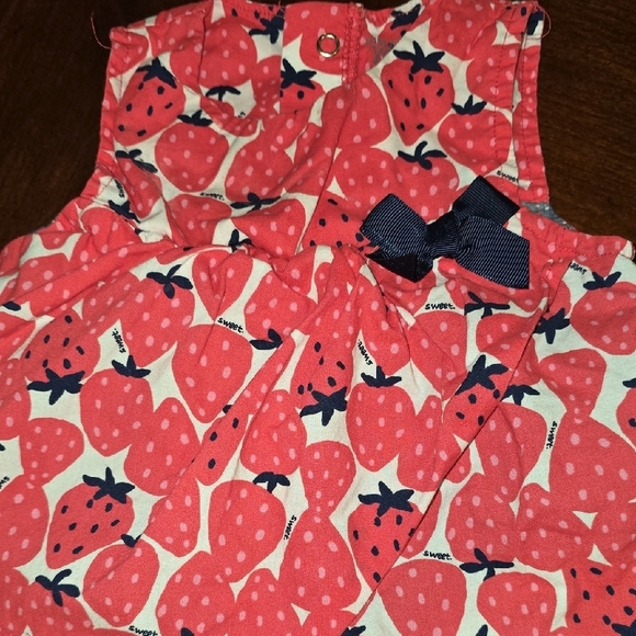 (J59) Carter's Red Strawberry Print Diaper Cover Set Sz 12m - Picture 2 of 5